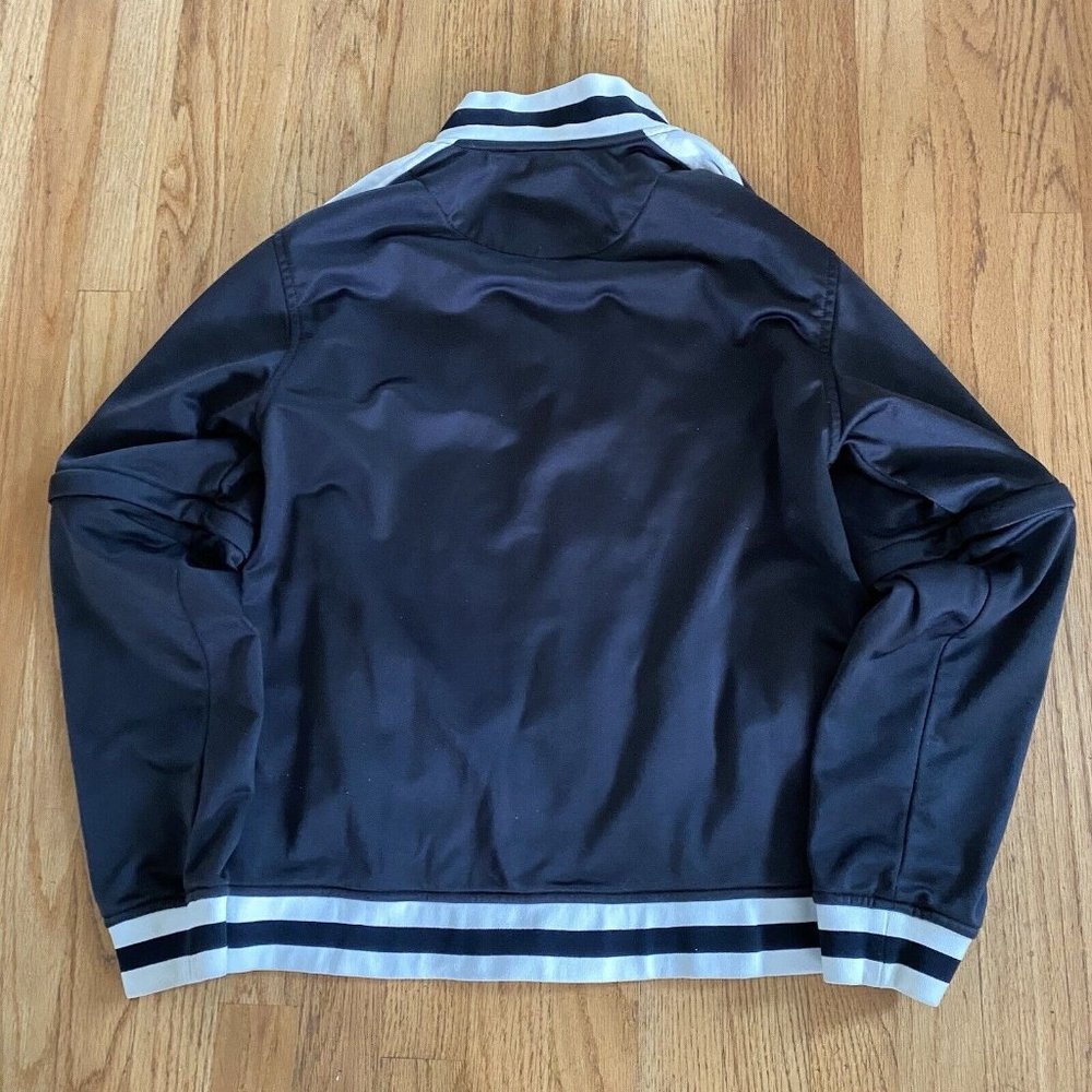 STUSSY Polyester Track Jacket Black women's Size Medium Removable Sleeves *READ* - Picture 2 of 14